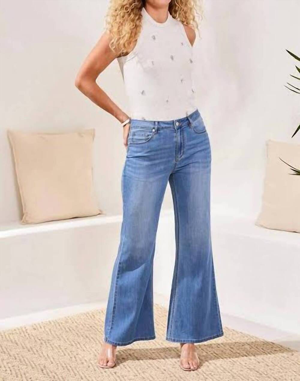 NEW TRIBAL button fly denim jeans in amalfi coast